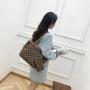 2024 2pcs set  Lady's Casual Chessboard Plaid Printed Tote Bag Single Strap High-Capacity Portable Wallet Pendant Shoulder Bag