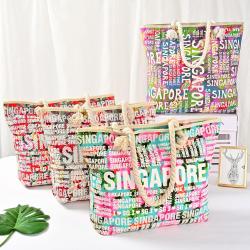 Fashion Letter Printing Designer Handbag Wholesale Canvas Overnight Bag For Women Cotton String Large Capacity Bolsas Para Mujer