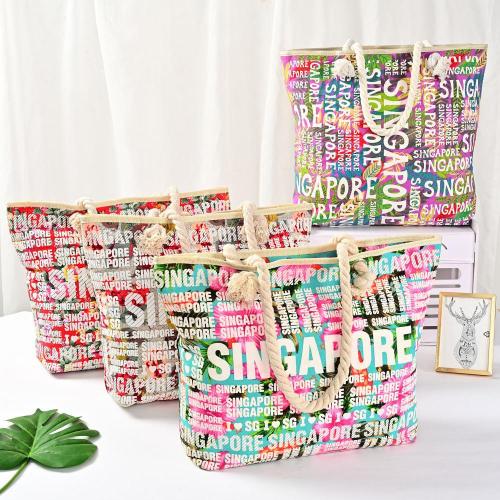 Fashion Letter Printing Designer Handbag Wholesale Canvas Overnight Bag For Women Cotton String Large Capacity Bolsas Para Mujer