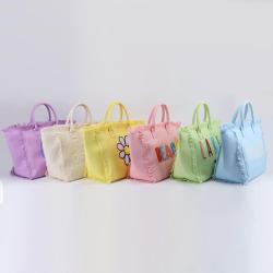 Kemay High Quality Large Capacity Personalized Custom Canvas Shopping Bags Women Hand Bags Handbags Tote Tassel Bag