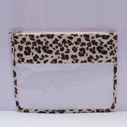 PVC Clear Designer Novation Custom Men Travel Toiletry Fashion New Candy Gift Letter Embroidery Flat Cosmetic Cheetah Print Bag