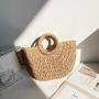 Bolsos New Fashion Draw String Handbag Straw Crossbody Bag Wholesale Pure Color Ladies Bag