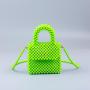 Popular 2024  luxury fashion acrylic resin handmade beads chain mini hand bags women handbags ladies beaded bag