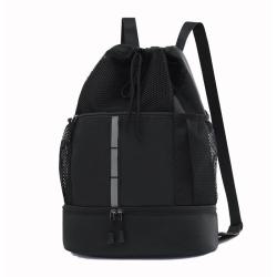 ZF266 Unisex Oxford Sports Fitness Athletic Bags Drawstring Sports Backpack Basketball Gift Bag String Bags With Zipper Pocket