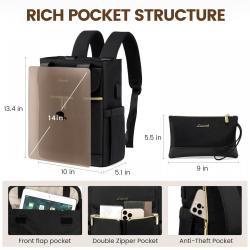 LOVEVOOK OEM ODM Convertible Small Tote Backpack for Women Mini College Daypack for Work, Daily, Travel, 2pcs Backpack Purse set