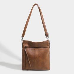 Factory directly sales high women small brown crossbody purse handbag custom retro faux pu leather shoulder bag 2024