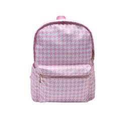 Keymay Lovely Cute Custom Houndstooth Printing Teenager Girls Students Waterproof Nylon Backpack School Bags