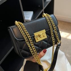 Nice Design Small Square Women Bags 2023 Chain Ladies Designer Shoulder Bag Lock Button Diamond Lattice Fashion Handbags Popular