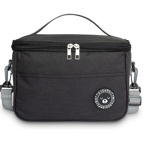 Gelory Picnic Portable Waterproof Custom Logo Aluminum Foil Women Kids Thermal Insulation Lunch Bag With Shoulder Strap