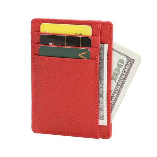 KHF001 2023 Wholesale PU Lychee Women's Wallet Short Men's Money Clip Large Banknote Multi Card Holder Card Holder