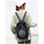 HR152 Trendy Casual Drawstring Basketball Storage Training Backpack Oxford Fitness Students Football Bag Mesh Pocket Shoe Bag