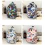 HR354 Schoolbag Female INS Girl Backpack Nylon Waterproof College Student Graffiti Colored Backpack Travel Soft Lightweight Bag