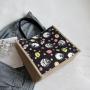 Large Capacity  Women'S New Cute Cartoon Shoulder Tote Bag Students Class Carrying Canvas Bag