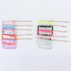 Custom Designer Stock Fashion Cute Mini Coin Purse PVC Wallet Classic Keychain Personalized Clear Coin Zipper Purses