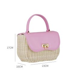 Manufactured Handcrafted Women Cross Body Straw Braid Beach Bag Luxury Ladies PU Leather Handbags Women Designer Bags Handbag