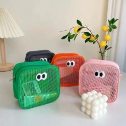 Three-dimensional large-capacity mesh makeup wash bag digital cleaning bag travel sundries storage bag