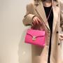 Fashion Fashion Women's Bag Versatile Stone Pattern Portable Small Square Bag Casual Chain Solid Color Buckle Shoulder Bag