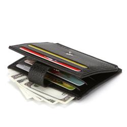 ZHF038 PU Men's Lychee Pattern Card Bag Women's Portable Zipper Zero Purse Small Buckle Card Bag Bank Card Holder