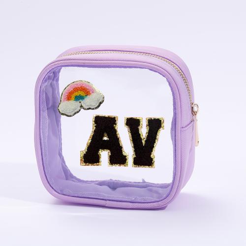 Keymay Stock 5 Colors 4 Size Portable Wash Bag Travel Cute Small Transparent Cosmetic Pouch Clear Pvc Cosmetic Bags Toiletry Bag