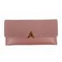 Simple Design Ladies PU Leather Women Foldover Slim Wallet With Zipper Bag