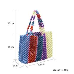 2024 Summer Holiday Transparent Bag Fairy Rainbow Crystal Beaded Purses Handbags Handmade Clear Purses Acrylic Shoulder Handbags