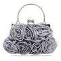 Fashion Purse Wristlet Handle Red Rose Flower Bridal Dress Handbag Clutch Purse Evening Bags Party Ladies Purse With Chain