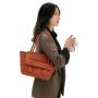 Ladies Luxury Handbags New Style Genuine Leather Designer for Women with Zipper Closure Two Portable Handles Polyester Lining