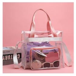 Waterproof swimming bag dry wet separate fitness bag large PVC transparent bag