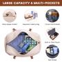 LOVEVOOK 2pcs Quilted Weekender Bag with toiletry pouch waterproof tote large women gym Yoga travel overnight garment duffel bag