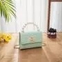 New Fashion Women Handbag Custom Pure Color Cross-body Single Shoulder Bag Bolsos Lock Stone Grain Pearl Jelly Color Mini Bag