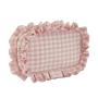 Unique Design Hot Sale Makeup Bag Pink Custom Zipper Pouch Cute Lattice Ruffle Cosmetic Bag