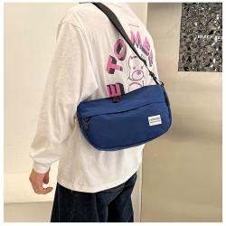 HR011 Unisex Casual Sports Shoulder Bag Lovers Nylon Zipper Fashion Couple Crossbody Bag Street Trendy Cool Soft Travel Bag