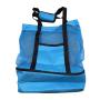 Customized Waterproof Foldable Mesh Custom Logo Tote Beach Shopping Bag With Insulated Cooler Compartment