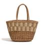 Custom 2024 Summer beach bag woven handmade straw bag bucket handbags for women ladies girls holiday bohemian