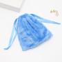 High Quality Long Hair Velvet Drawstring Jewelry Packaging Pouch Blue Cosmetic Skincare Product Packaging Velvet Gift Bag
