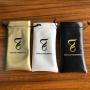 Custom Faux Black PU Leather Pouch , Leather Pouch Bag