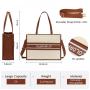 LOVEVOOK 2023 Women Fashion Handbags 2pcs/set shopping Tote Bag Shoulder Bag with clutch Purse Canvas bags women handbags ladies
