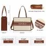 LOVEVOOK 2023 Women Fashion Handbags 2pcs/set shopping Tote Bag Shoulder Bag with clutch Purse Canvas bags women handbags ladies