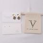 Custom Logo Printed Jewelry Card And Drawstring Jewelry Bag