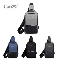 Fashion Streetwear University Sport Cycling Running Water Resistant Camo Removable Strap Usb Charging Male Sling Chest Bag