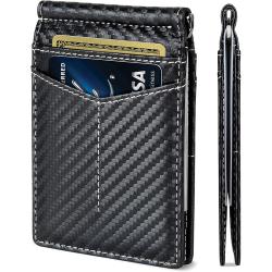 Custom Genuine Leather Money Clip Wallet Slim Rfid Blocking Leather Money Clip Wallet For Men