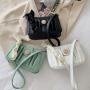 Luxury Women Pleated Ribbon Underarm Handbag China Wholesale PU Ladies Shoulder Bag High Quality  Women Cloud Handbags
