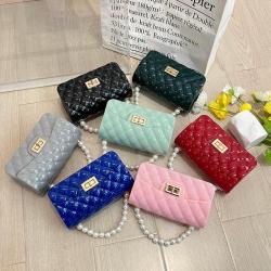 Low Price Candy colored pvc pearl jelly bag 2024 Ladies handbag trend new fashion women's shoulder bag Sweet hand bag