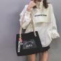 Factory supplier cheap portable student shoulder bag girl canvas large capacity tote bag