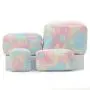 Keymay Personalized Bag Tie Dye Spring Break Pouch Bridesmaid Gift Small Velvet Pouch Luxury Cosmetic Bag Terry Cloth Makeup Bag