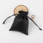 Logo Emboss Custom Black Bag Wholesale Drawstring Pouches Gift Packaging Cosmetic Jewelry Bags