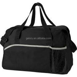 Gelory Custom Two tone colors water resistant polyester fabric with bottle holder Gym Sports Duffle Bag