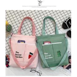 New Trendy Designer Lady Sweet Canvas Bag Korean Version Student Shoulder Bag Elegant Female Side Pocket Handbag For Shopping