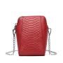 Embossed Pattern Leather Phone Pouch Bag Crossbody Genuine Leather Mobile Phone Shoulder Bag With Zipper