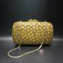 Luxury hollow metal women party bag handmade rhinestone purse wedding bags elegant gold evening clutch bags